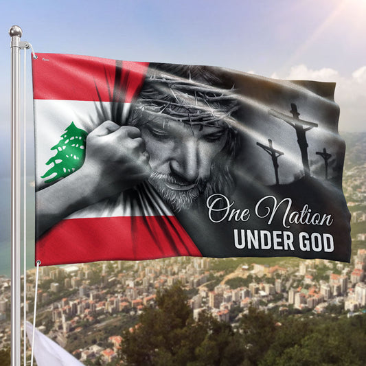 Jesus Flag One Nation Under God Lebanon Grommet Flag