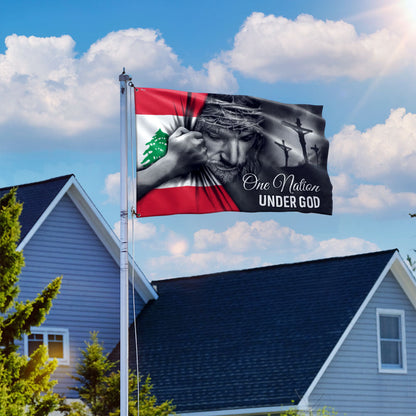 Jesus Flag One Nation Under God Lebanon Grommet Flag