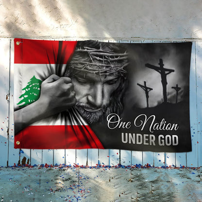 Jesus Flag One Nation Under God Lebanon Grommet Flag