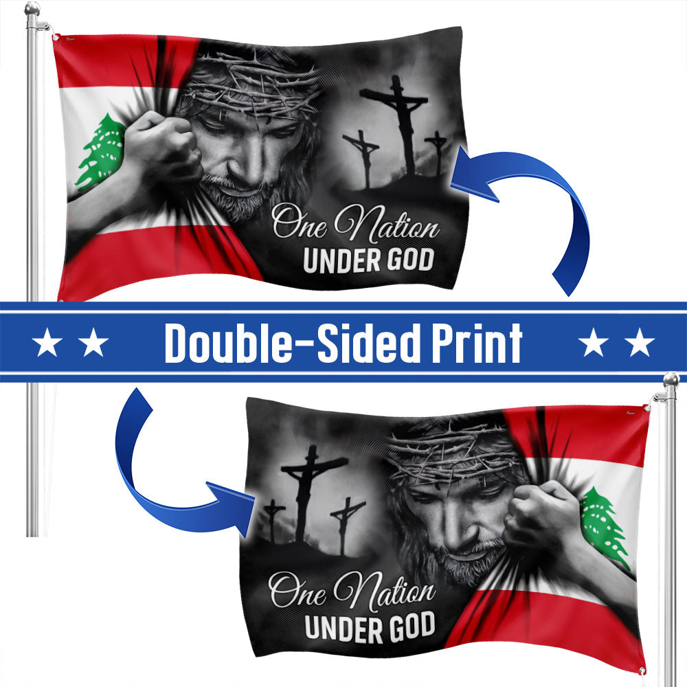 Jesus Flag One Nation Under God Lebanon Grommet Flag