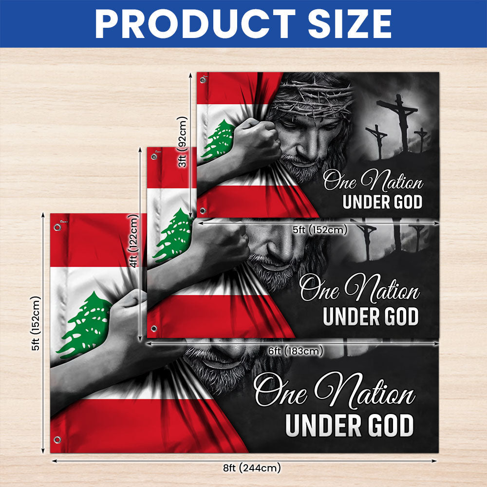 Jesus Flag One Nation Under God Lebanon Grommet Flag