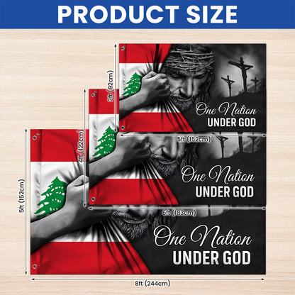 Jesus Flag One Nation Under God Lebanon Grommet Flag