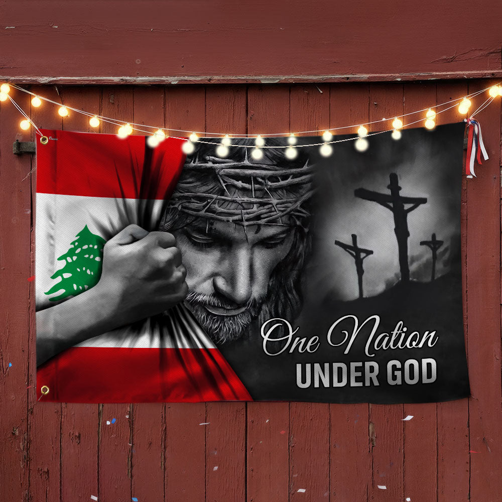 Jesus Flag One Nation Under God Lebanon Grommet Flag