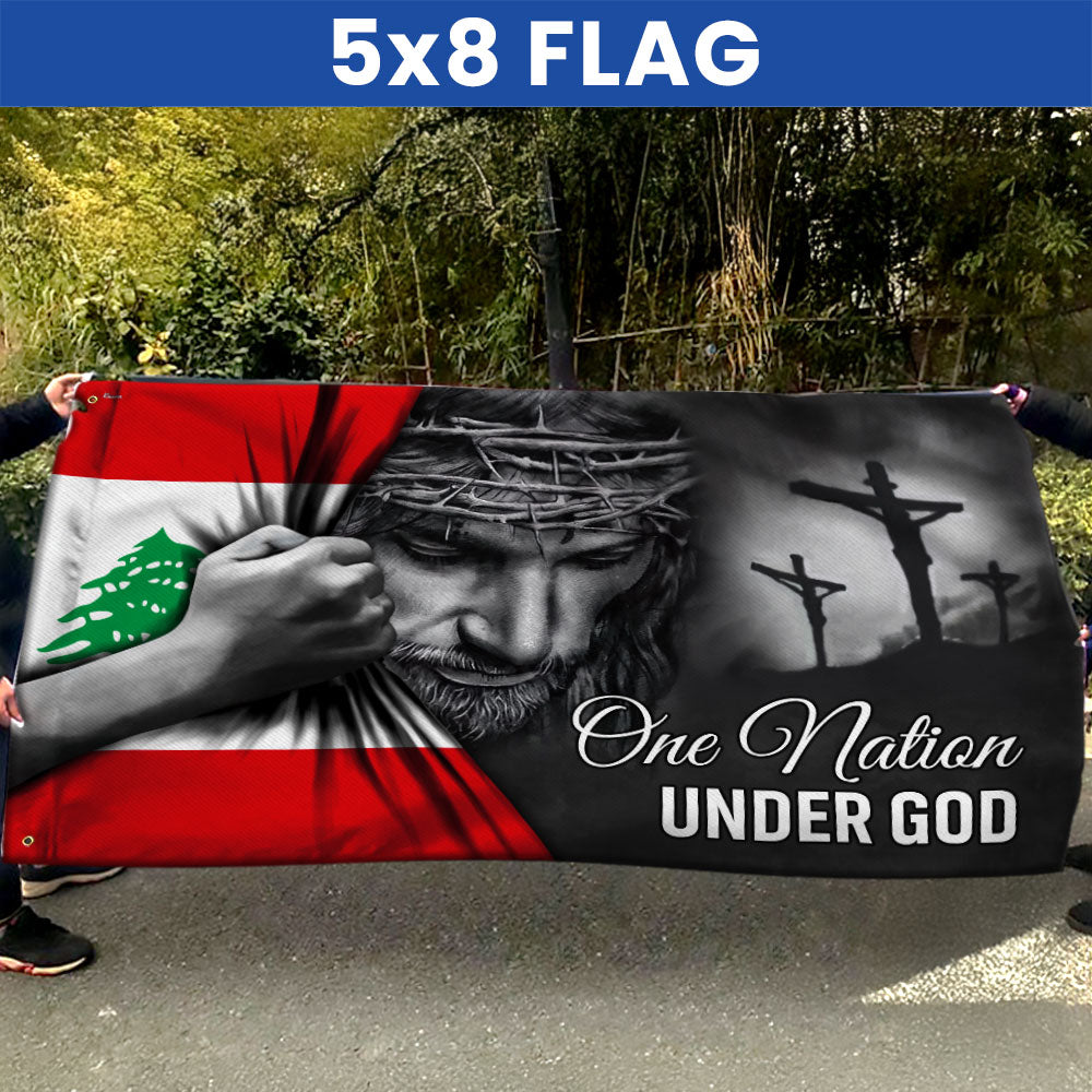 Jesus Flag One Nation Under God Lebanon Grommet Flag