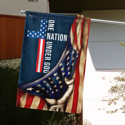 One Nation Under God Flag, Cross American Patriot US Flag
