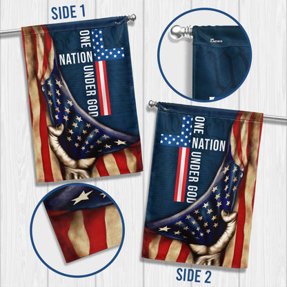 One Nation Under God Flag, Cross American Patriot US Flag