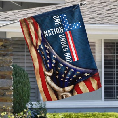 One Nation Under God Flag, Cross American Patriot US Flag