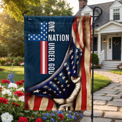 One Nation Under God Flag, Cross American Patriot US Flag