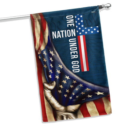 One Nation Under God Flag, Cross American Patriot US Flag
