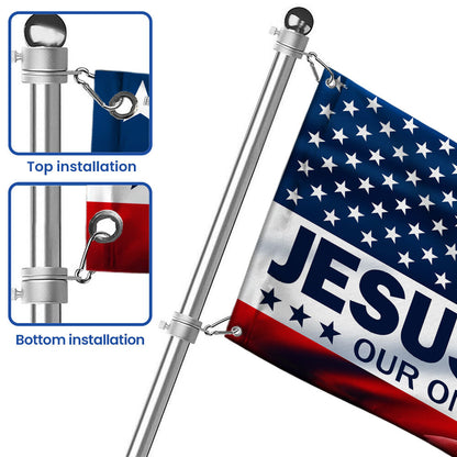 Jesus 2026 Our Only Hope Christian Patriotic American Grommet Flag