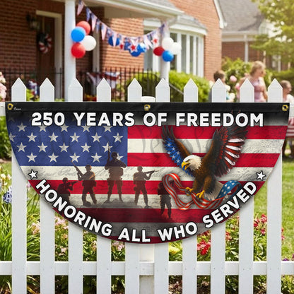 250 Years of Freedom Flag, Honoring All Who Served Veterans Day Fan Flag