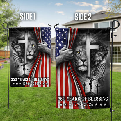 250 Years of Blessing American Flag, Lion Of Judah Jesus God US Flag