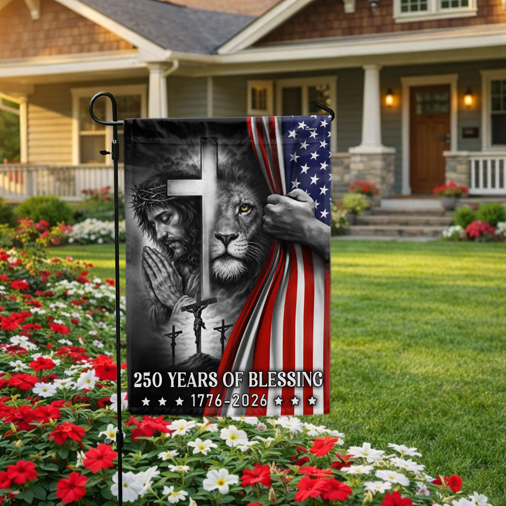 250 Years of Blessing American Flag, Lion Of Judah Jesus God US Flag