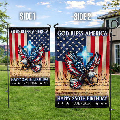 Christian Eagle Cross American Flag, 1776 2026 God Bless America US Flag