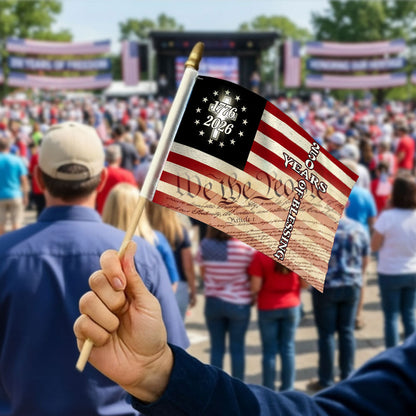 250 Years of Blessing We The People Christian Cross Handheld Flag
