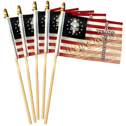 250 Years of Blessing We The People Christian Cross Handheld Flag