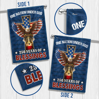 Christian Patriotic Flag, 250 Years of Blessings One Nation Under God Decor