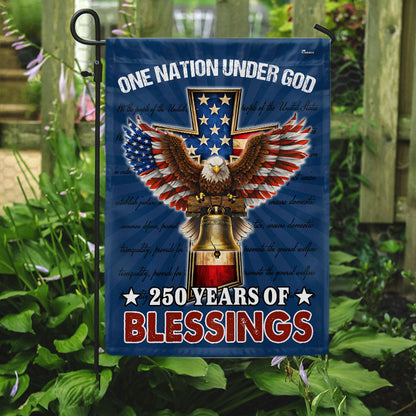 Christian Patriotic Flag, 250 Years of Blessings One Nation Under God Decor