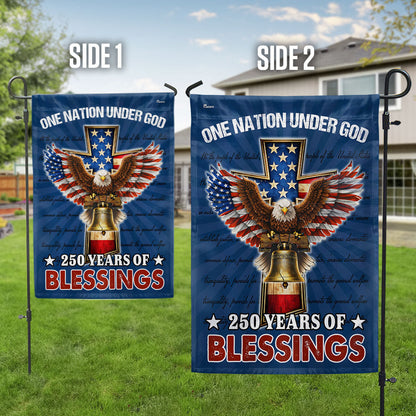 Christian Patriotic Flag, 250 Years of Blessings One Nation Under God Decor