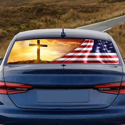 My God. Jesus. Christian Cross Rear Window Decal