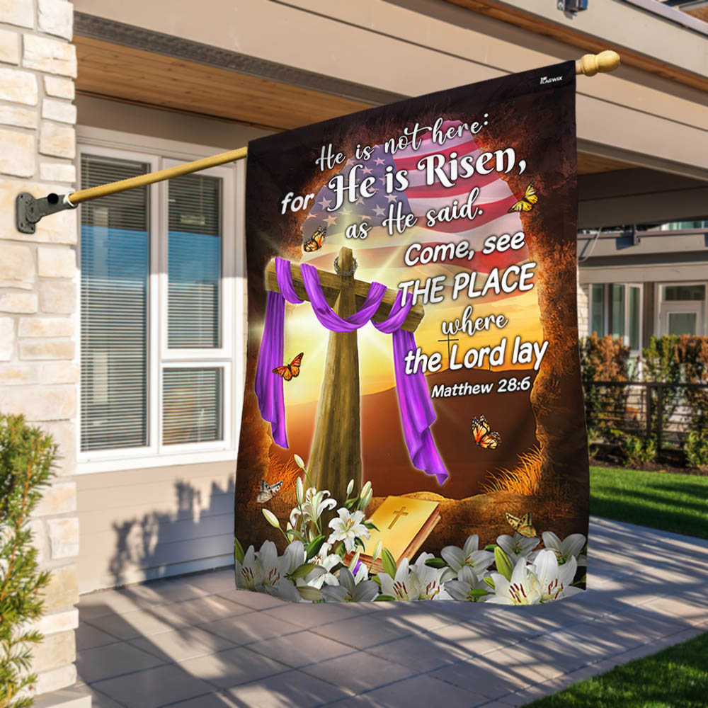 FLAGWIX Resurrection of Jesus Tomb Easter Jesus He Is Not Here For He Is Risen Christian Flag