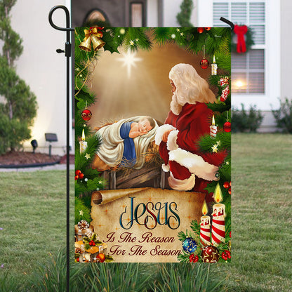 Jesus Flag Santa Claus Jesus Is The Reason For Christmas Season Flag