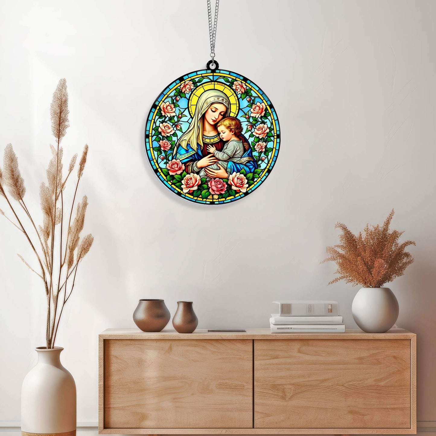 Virgin Mary Mother of Jesus Suncatcher Acrylic Hanging Sign