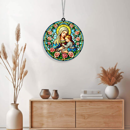 Virgin Mary Mother of Jesus Suncatcher Acrylic Hanging Sign