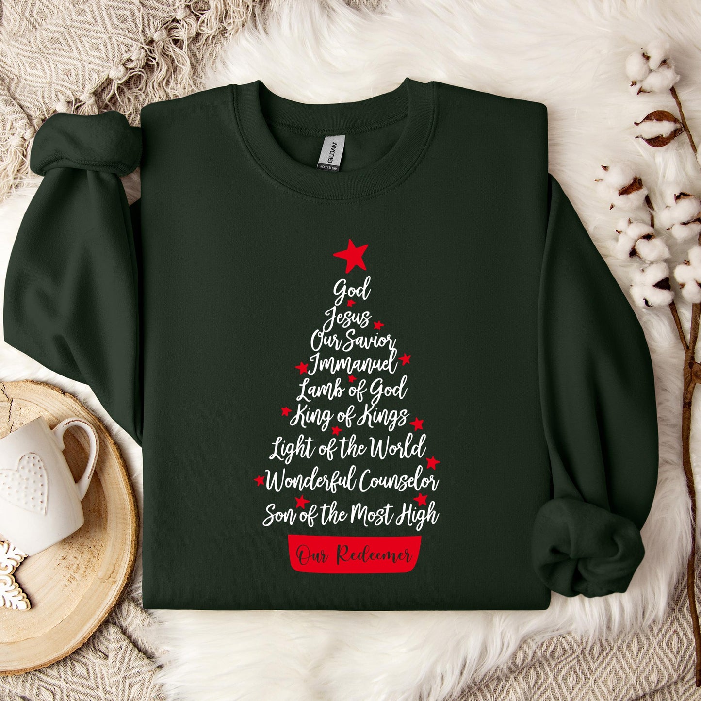 Name Of Jesus Christmas Tree 01 Sweatshirt