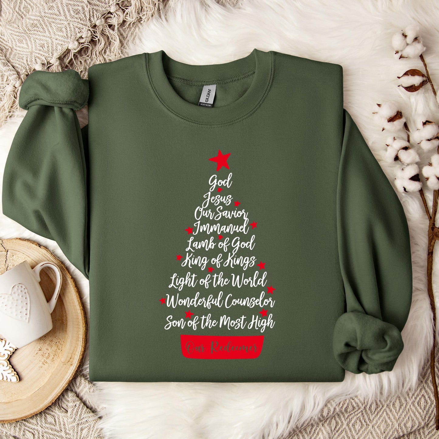 Name Of Jesus Christmas Tree 01 Sweatshirt