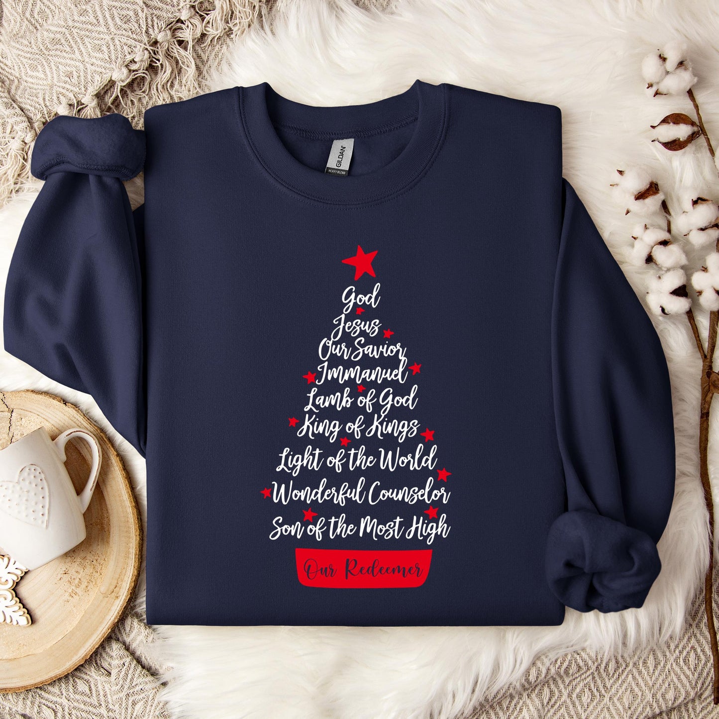 Name Of Jesus Christmas Tree 01 Sweatshirt