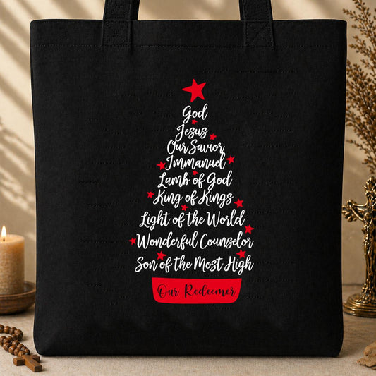 Name Of Jesus Christmas Tree 01 Tote Bag