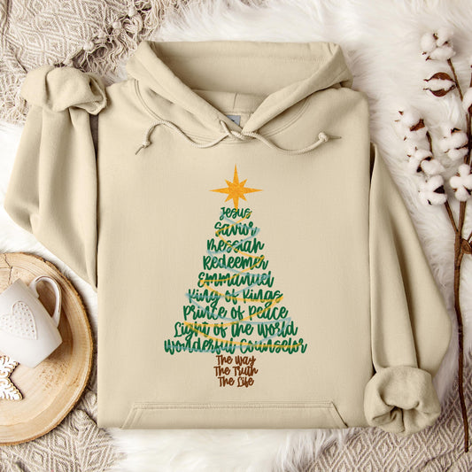 Name Of Jesus Christmas Tree 02 Hoodie