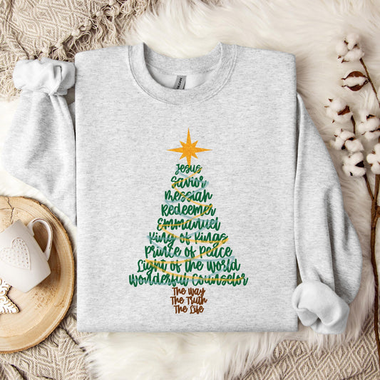Name Of Jesus Christmas Tree 02 Sweatshirt