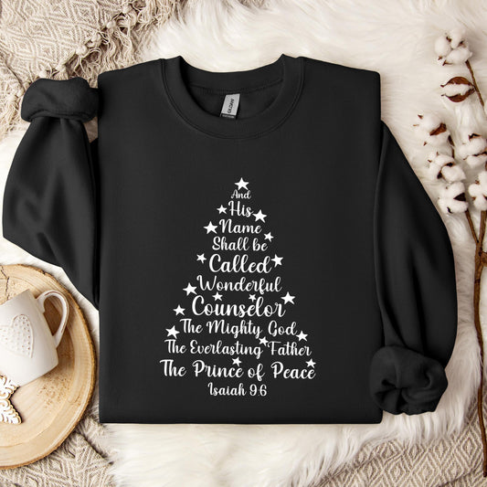 Name Of Jesus Christmas Tree 03 Sweatshirt