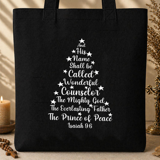 Name Of Jesus Christmas Tree 03 Tote Bag