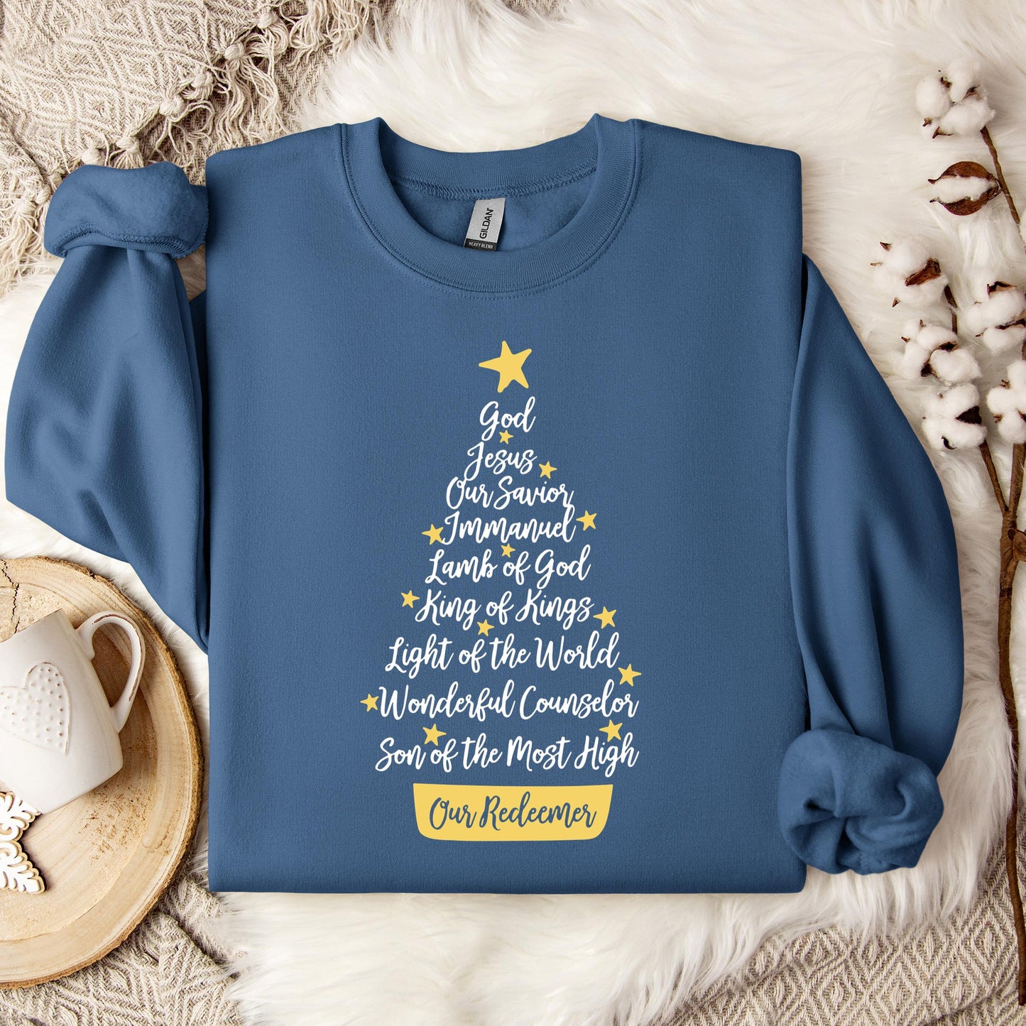Name Of Jesus Christmas Tree Sweatshirt
