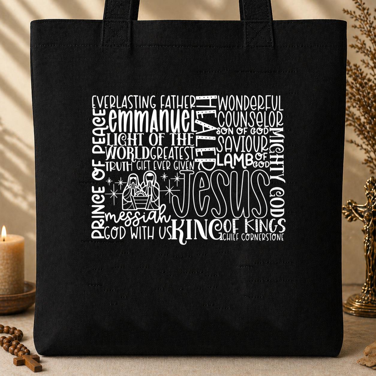 Name Of Jesus Nativity Tote Bag