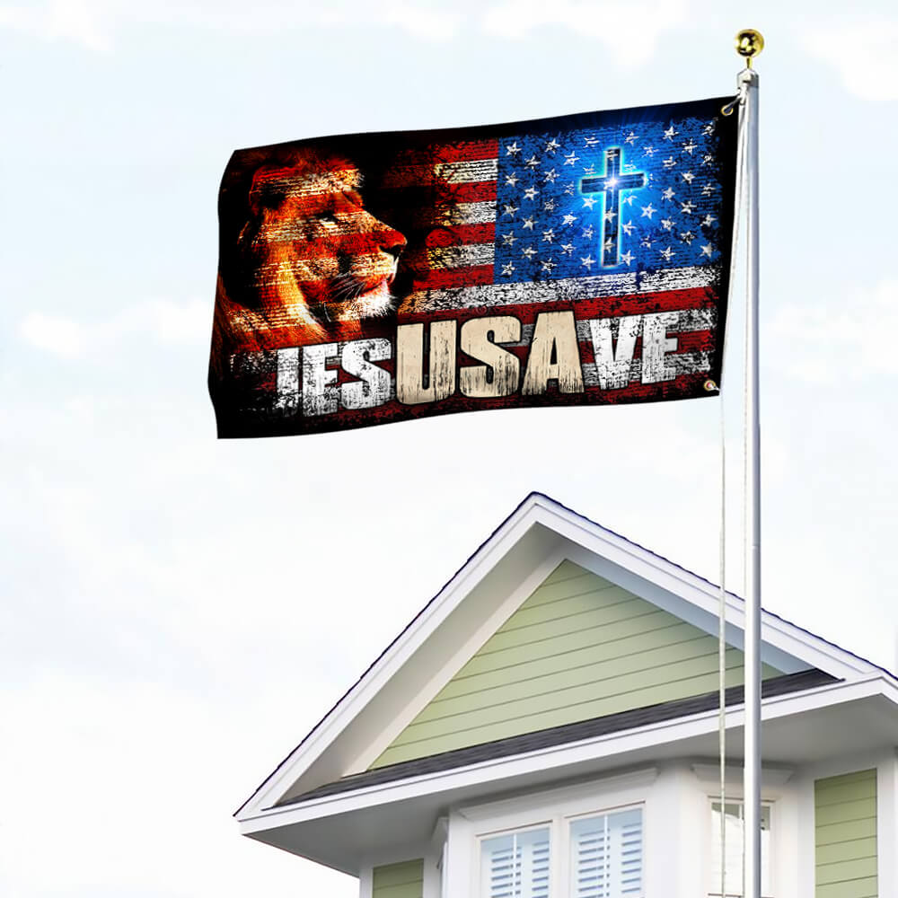 American Jesus Grommet Flag Jesus Save