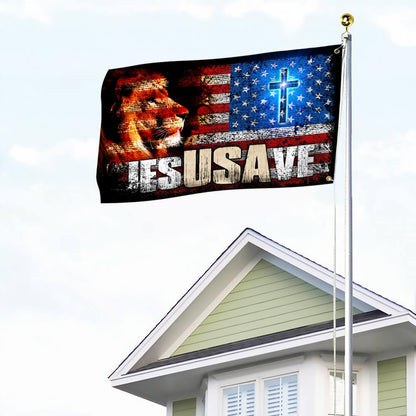 American Jesus Grommet Flag Jesus Save
