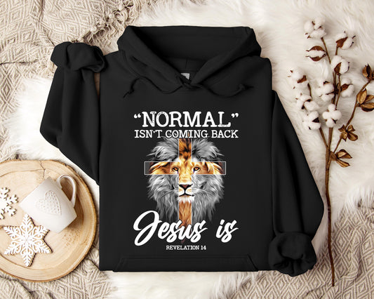 Normal Isn't Coming Back Revelation 14 Lion Hoodie