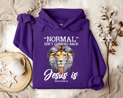 Normal Isn't Coming Back Revelation 14 Lion Hoodie