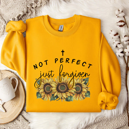 Not Perfect Just Forgiven Sunflower Sweatshirt