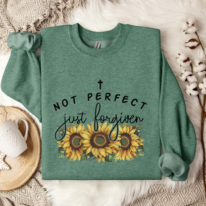 Not Perfect Just Forgiven Sunflower Sweatshirt
