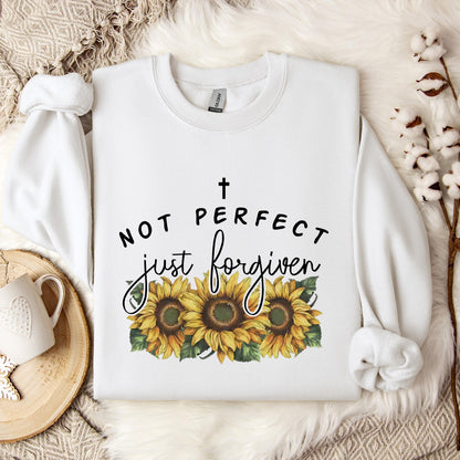 Not Perfect Just Forgiven Sunflower Sweatshirt