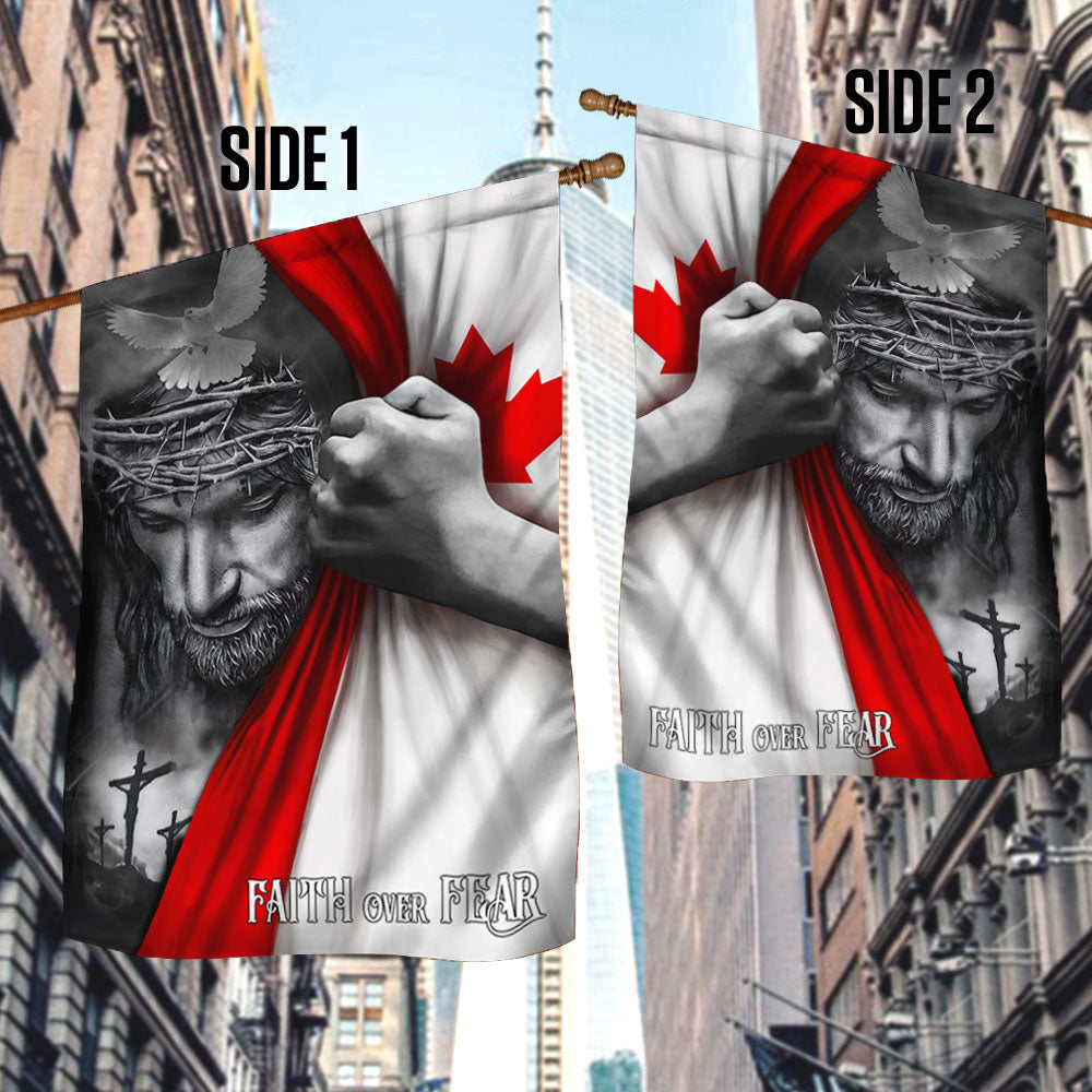 Jesus Flag Jesus Faith Over Fear Canadian Flag