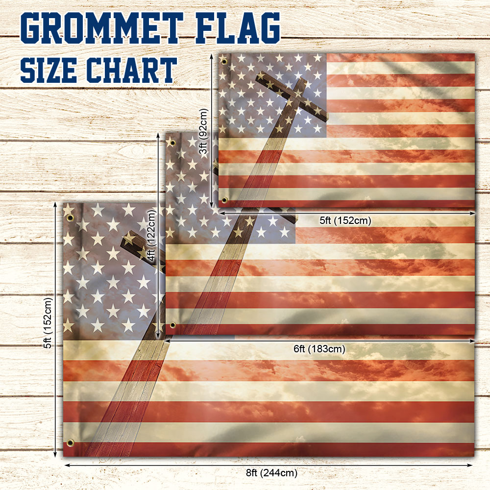 Christian Cross American Flag TPT101GFv1