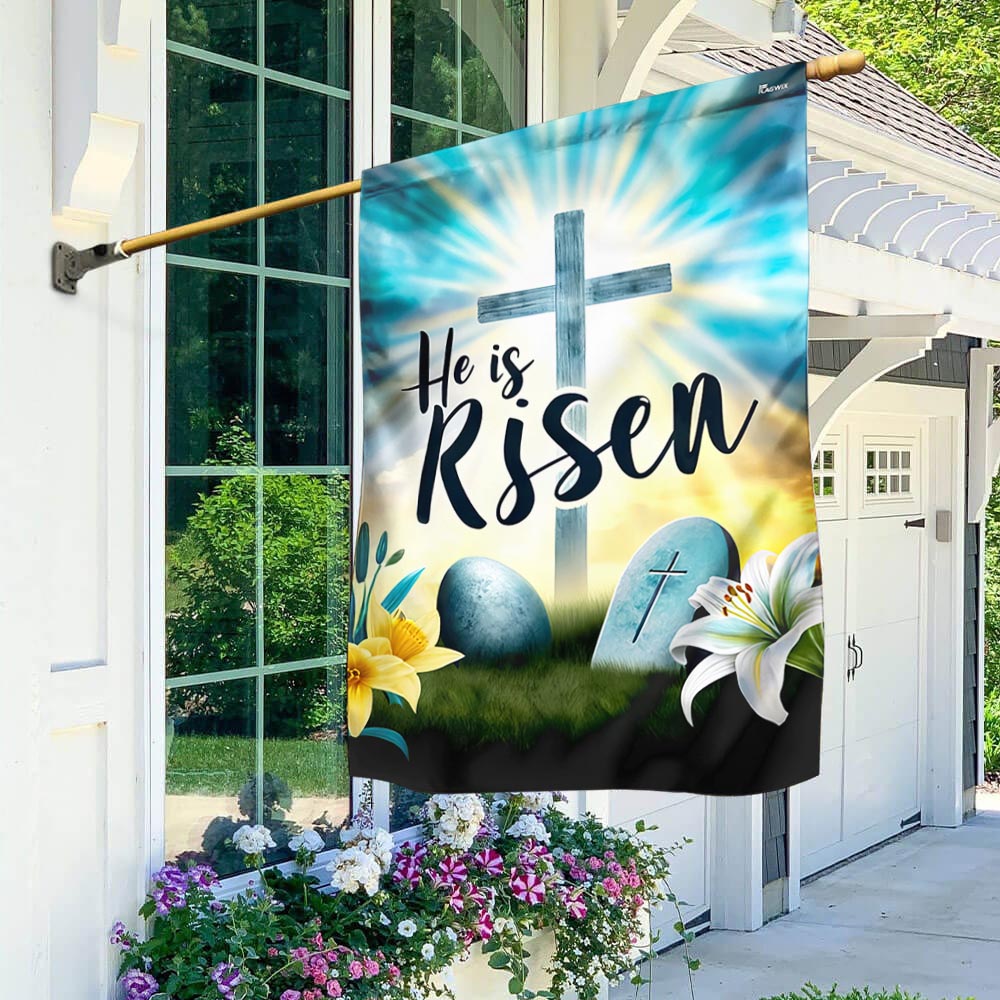 FLAGWIX  Easter Christian  Cross Resurrection of Jesus He Is Risen Flag