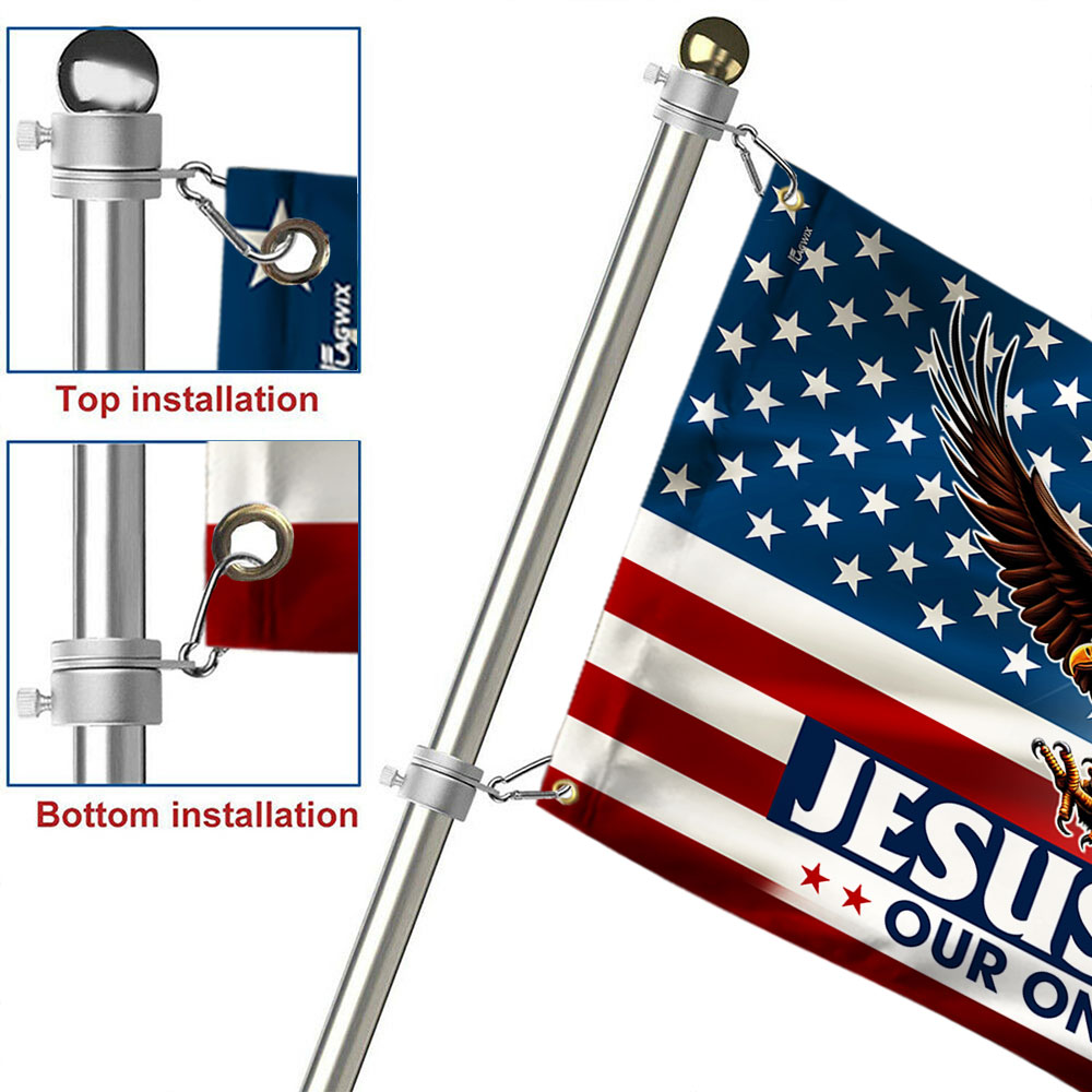 Jesus Our Hope American Eagle Grommet Flag