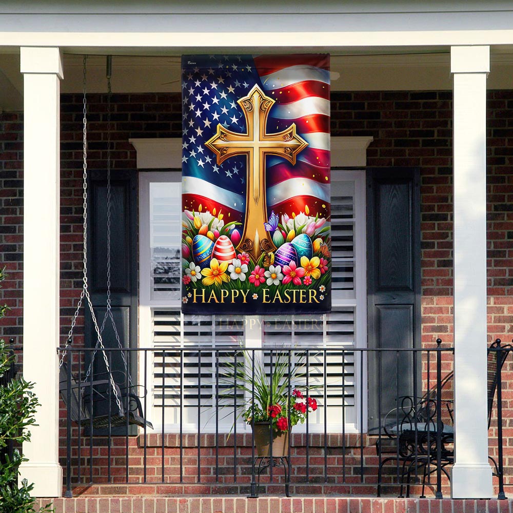 FLAGWIX  Christian Cross Happy Easter Day Flag